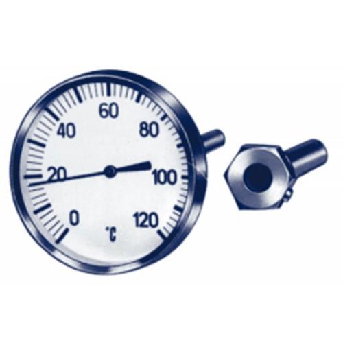 BIMETAAL THERMOMETER 80MM 0-120 L=45