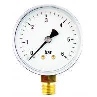 MANOMETER 106001 MESSING  63MM  0-4 BAR O.A. G1/4" KLASSE 2.5