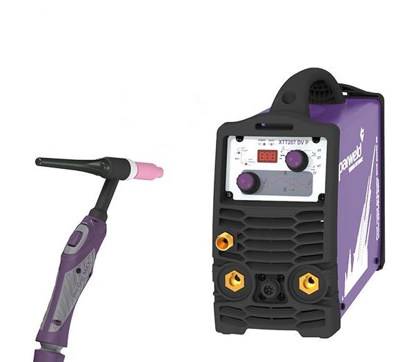 XTT207DV TIG LASINVERTER INCL. PRO-GRIP 17 L=8MTR. EN AARDKABEL L=3MTR.