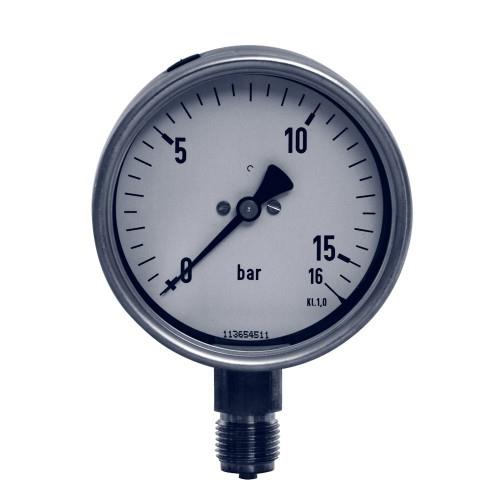 MANOMETER 107011 MESSING 100MM  -1+15  BAR O.A. G1/2" KLASSE 1.0